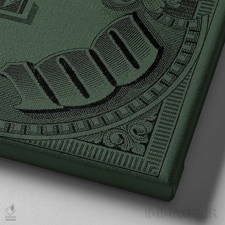 تابلو صد مربع سبز اثر فرانک آموروسو - نمای نزدیک بافت بوم