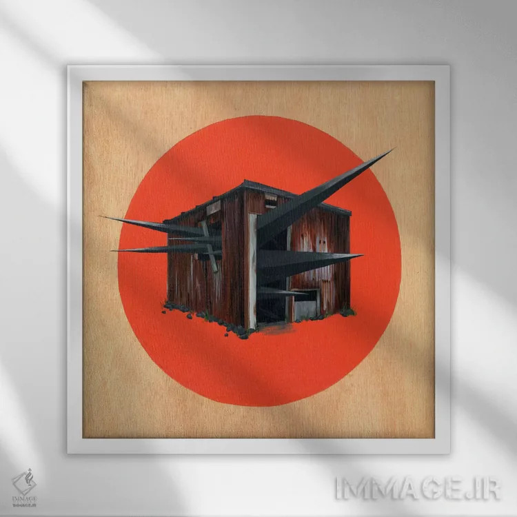 تابلو آلونک ۳ اثر فیموس ون دد (هنرمند معاصر با نام مستعار) - نمای قابدار سفید