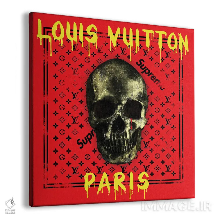 تابلو جمجمه سوپریم (برند) اثر فرانک آموروسو - نمای پرسپکتیو محصول