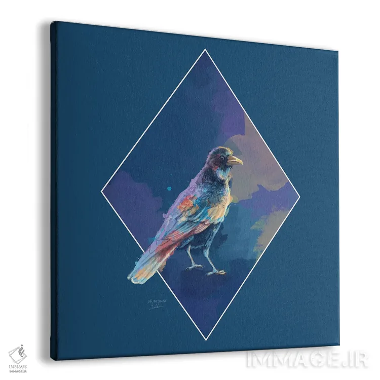 تابلو کلاغ رنگینتاب اثر فلو آرت استودیو (استودیوی هنری) - نمای پرسپکتیو محصول