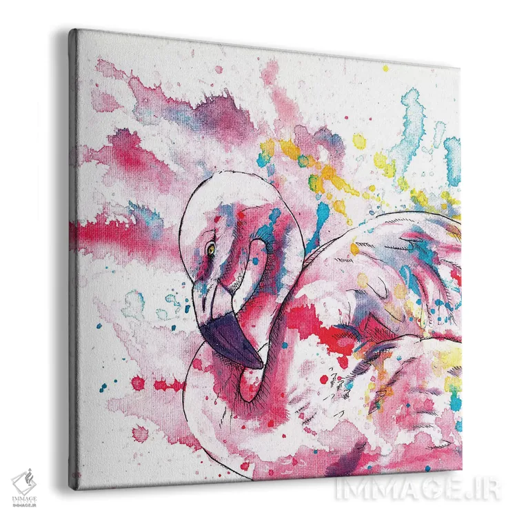 تابلو فلامینگو صورتی اثر فلو آرت استودیو (استودیوی هنری) - نمای پرسپکتیو محصول