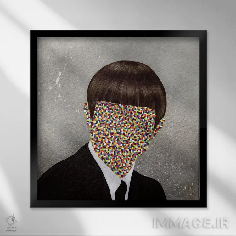 تابلو فارغالتحصیلان؟ ۱ اثر فیموس ون دد (هنرمند معاصر با نام مستعار) - نمای قابدار مشکی