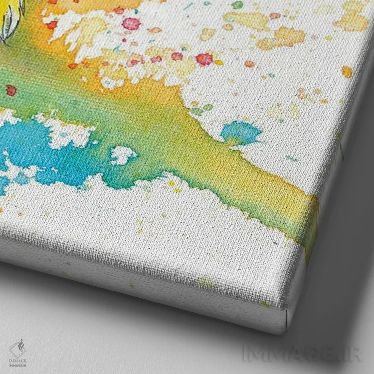 تابلو گاو کوهستانی (نژاد گاو اسکاتلندی) اثر فلو آرت استودیو (استودیوی هنری) - نمای نزدیک بافت بوم