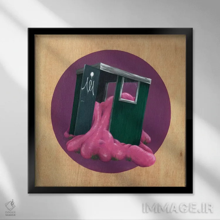 تابلو آلونک ۴ اثر فیموس ون دد (هنرمند معاصر با نام مستعار) - نمای قابدار مشکی