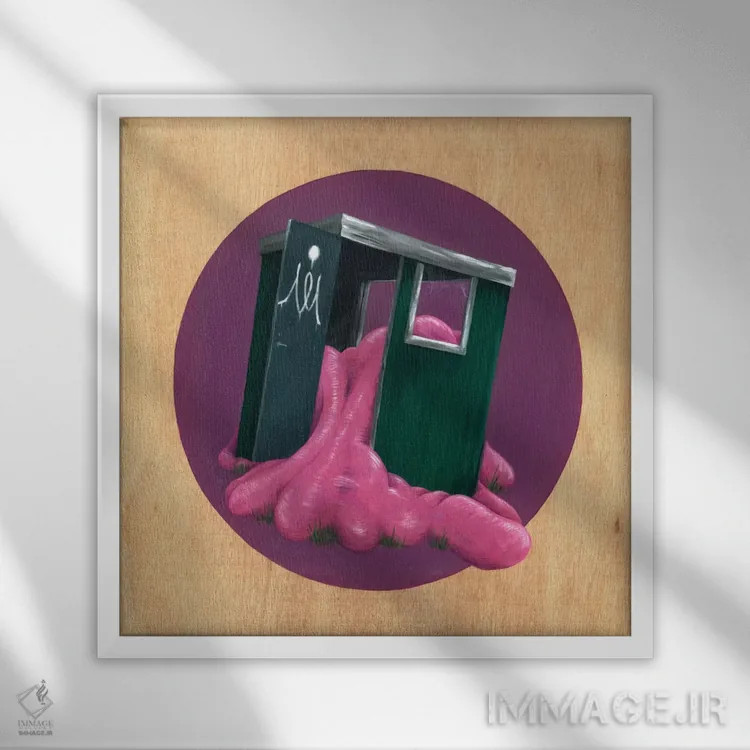 تابلو آلونک ۴ اثر فیموس ون دد (هنرمند معاصر با نام مستعار) - نمای قابدار سفید