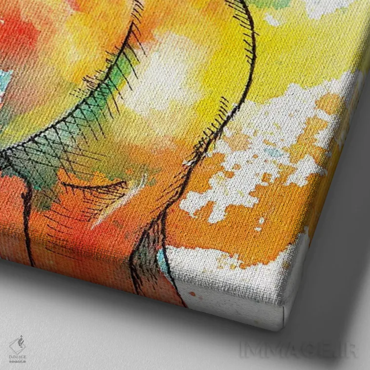 تابلو روح اسب اثر فلو آرت استودیو (استودیوی هنری) - نمای نزدیک بافت بوم