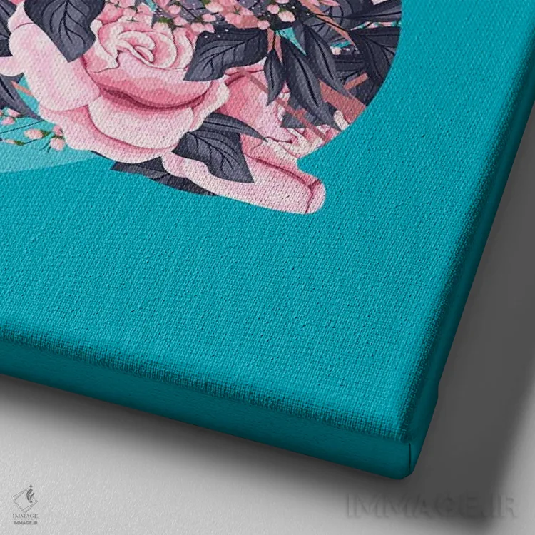 تابلو گربههای گُلی – آفتابگردانها و رزها اثر فلو آرت استودیو (استودیوی هنری) - نمای نزدیک بافت بوم