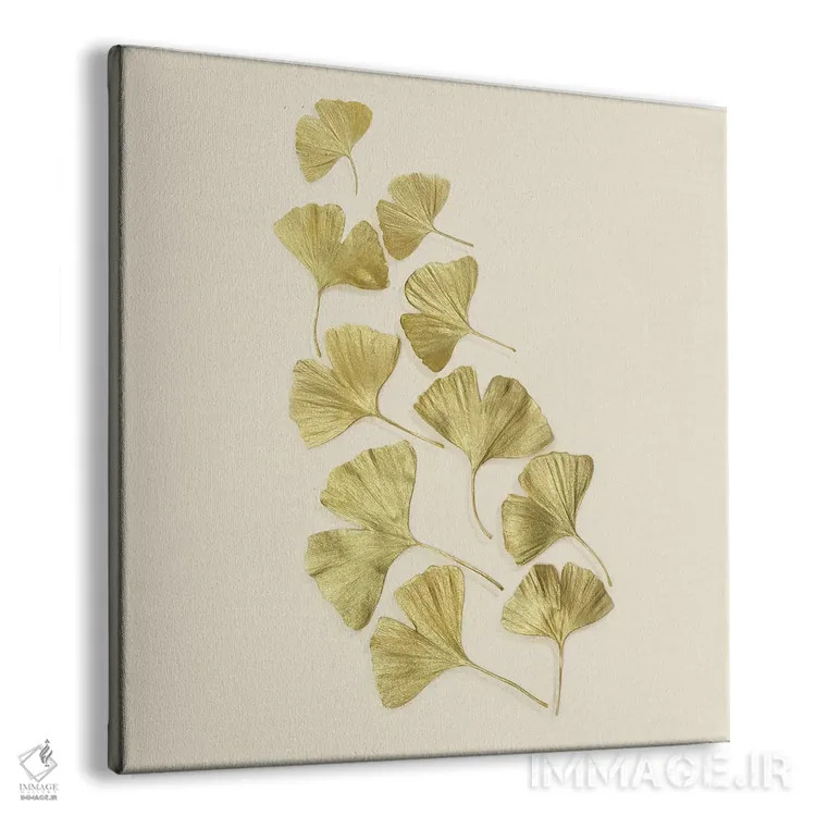 تابلو برگهای طلایی جینکو اثر آلیسون فنل - نمای پرسپکتیو محصول