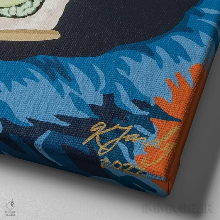 تابلو C برای رول کالیفرنیا (سوشی) اثر کریستین فاردی - نمای نزدیک بافت بوم