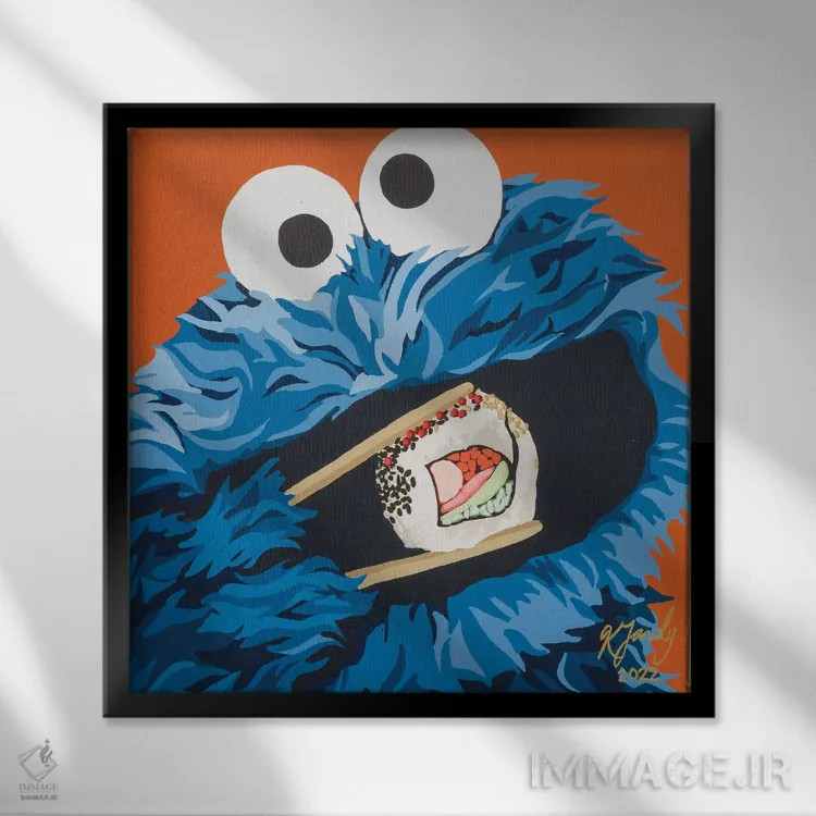 تابلو C برای رول کالیفرنیا (سوشی) اثر کریستین فاردی - نمای قابدار مشکی