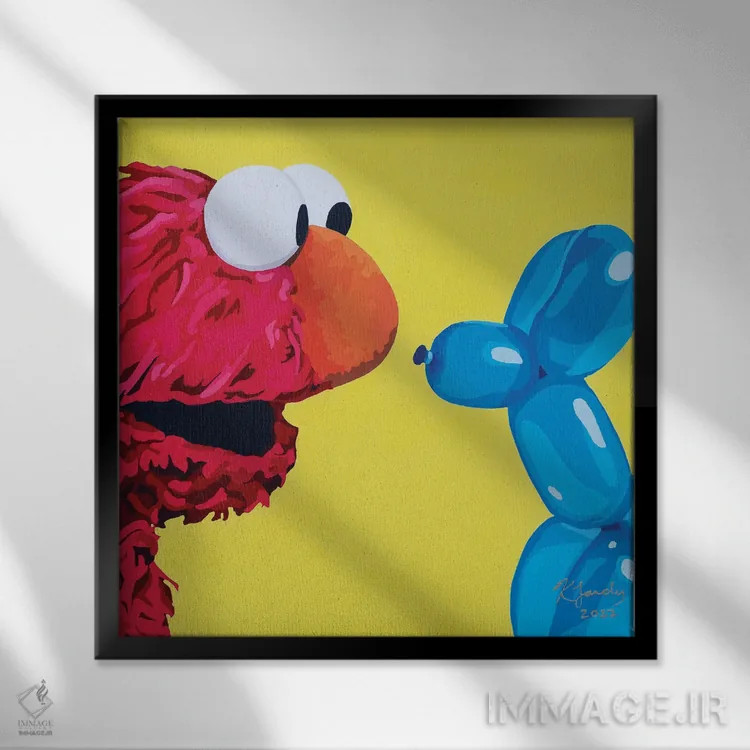 تابلو حیوانات مهمانی اثر کریستین فاردی - نمای قابدار مشکی