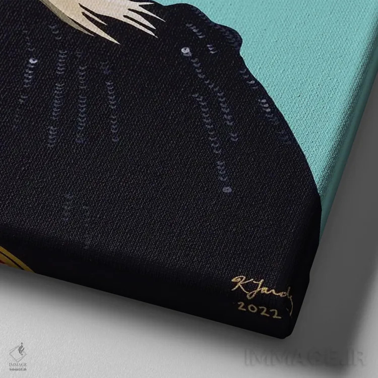 تابلو دالی، واقعاً یک ملکه اثر کریستین فاردی - نمای نزدیک بافت بوم