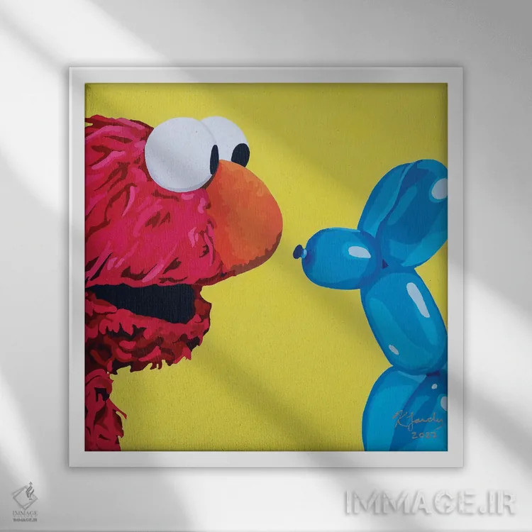 تابلو حیوانات مهمانی اثر کریستین فاردی - نمای قابدار سفید