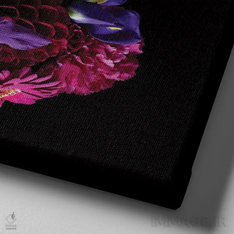 تابلو نیروانای گلها اثر آلیسون فنل - نمای نزدیک بافت بوم