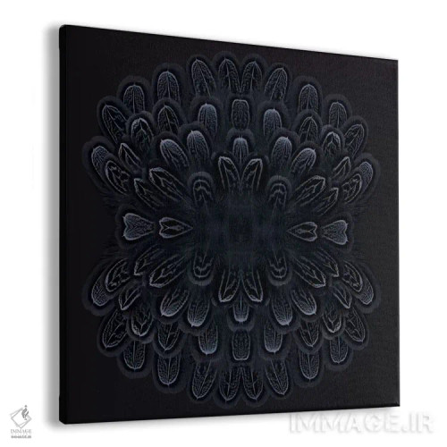 تابلو انفجار پرهای خاکستری اثر آلیسون فنل - نمای پرسپکتیو محصول