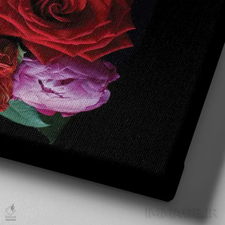 تابلو بهشت گلبرگها اثر آلیسون فنل - نمای نزدیک بافت بوم