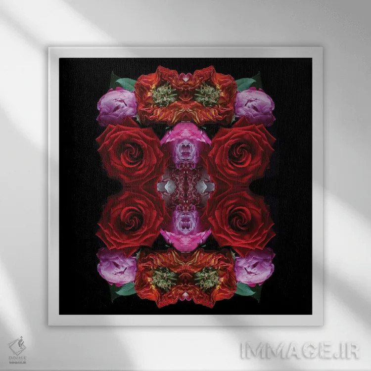 تابلو بهشت گلبرگها اثر آلیسون فنل - نمای قابدار سفید