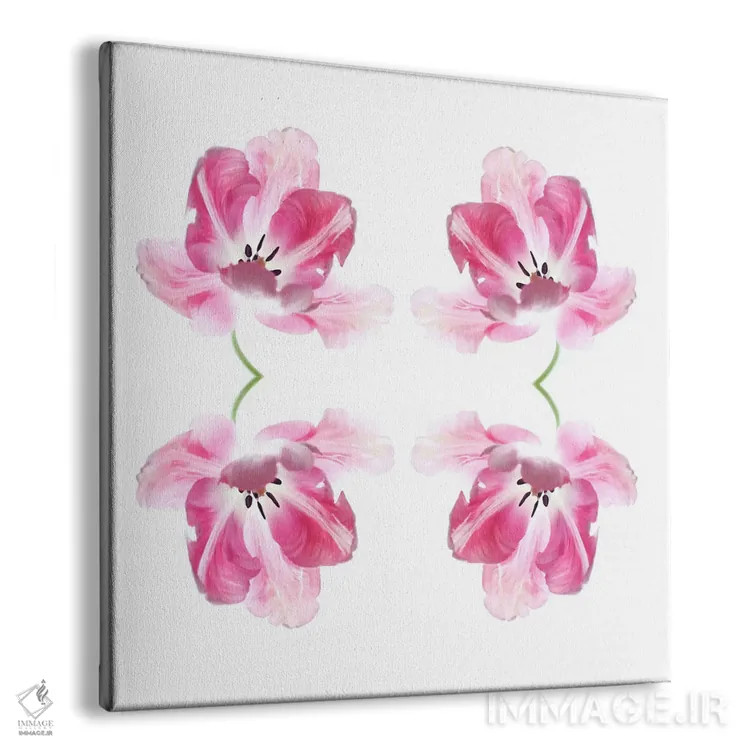 تابلو مجموعهٔ چهارتایی لالهٔ صورتی اثر آلیسون فنل - نمای پرسپکتیو محصول