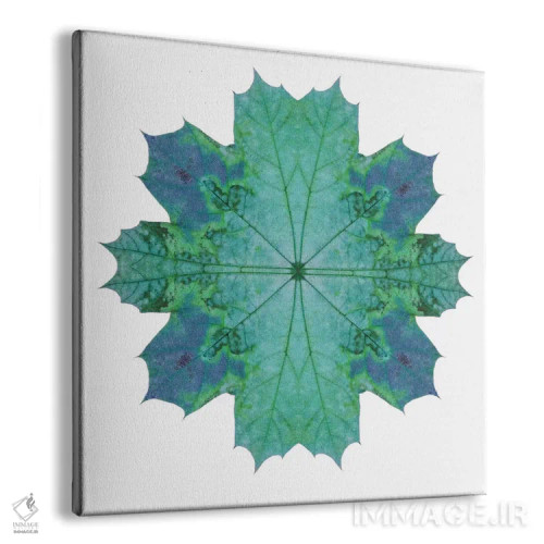 تابلو ستاره برگ افرا سبز آبی ۳ اثر آلیسون فنل - نمای پرسپکتیو محصول