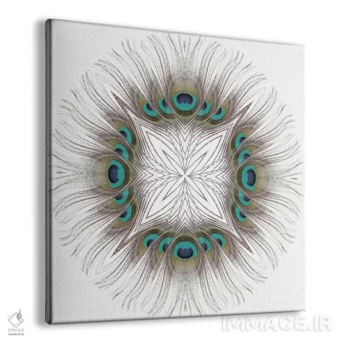 تابلو ماندالا پر طاووس اثر آلیسون فنل - نمای پرسپکتیو محصول