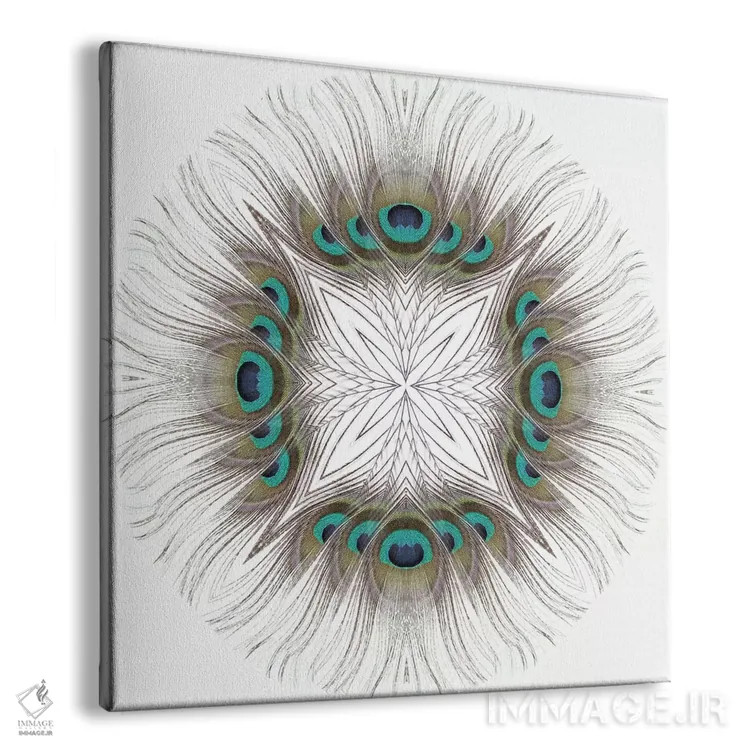 تابلو ماندالا پر طاووس اثر آلیسون فنل - نمای پرسپکتیو محصول