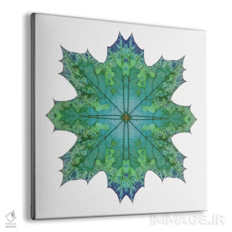 تابلو ستاره برگ افرا سبز آبی ۲ اثر آلیسون فنل - نمای پرسپکتیو محصول
