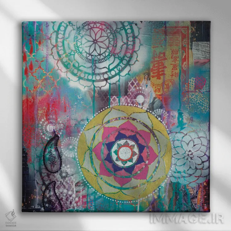 تابلو گرد ستارهای ۱ اثر فِیث ایوانز-سیلز - نمای روبهرو روی دیوار