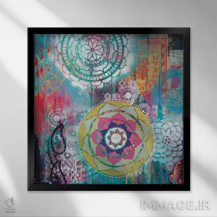 تابلو گرد ستارهای ۱ اثر فِیث ایوانز-سیلز - نمای قابدار مشکی