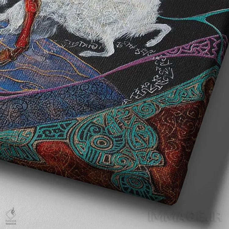 تابلو رقص با ارواح اثر فافا کورولوا - نمای نزدیک بافت بوم