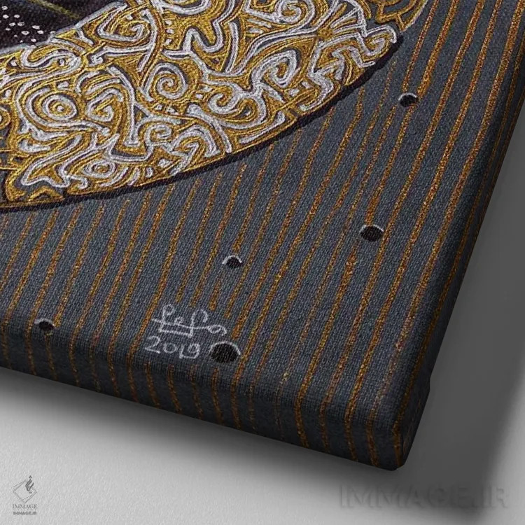 تابلو سوی دور ماه اثر فافا کورولوا - نمای نزدیک بافت بوم