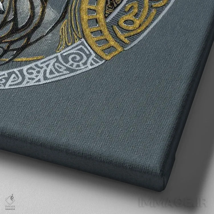 تابلو سیاه و سفید اثر فافا کورولوا - نمای نزدیک بافت بوم