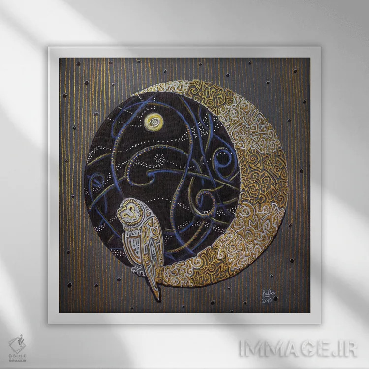 تابلو سوی دور ماه اثر فافا کورولوا - نمای قابدار سفید