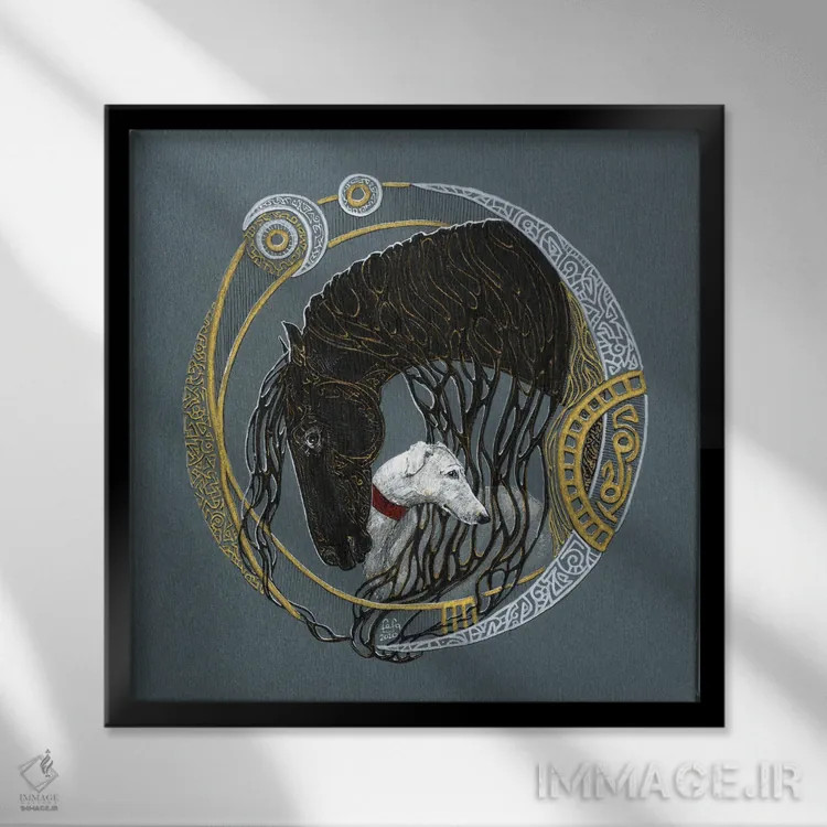 تابلو سیاه و سفید اثر فافا کورولوا - نمای قابدار مشکی