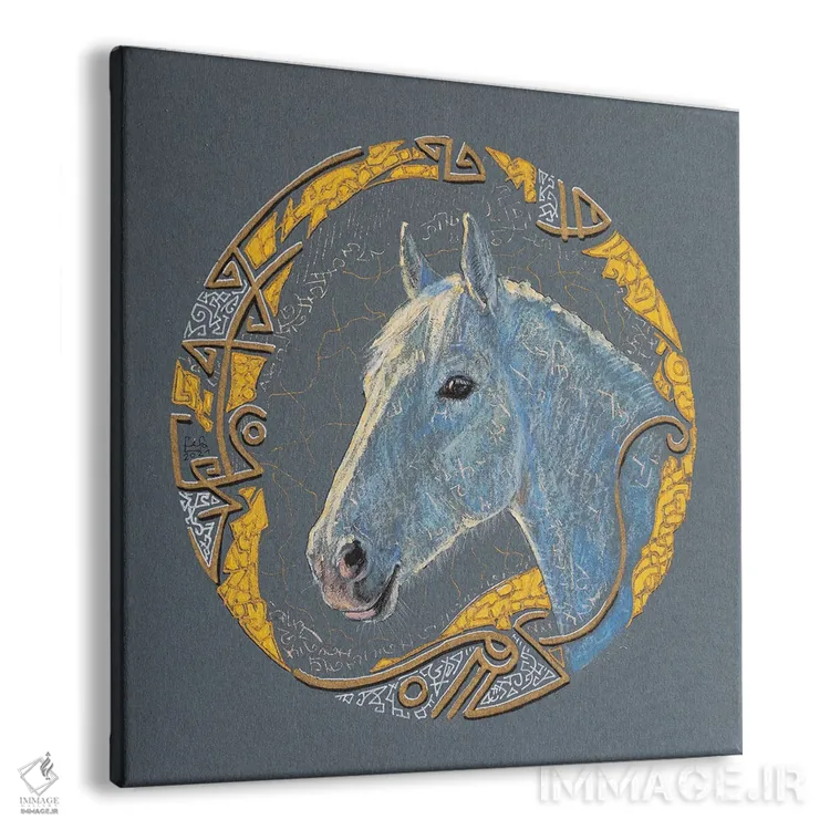 تابلو اسب نر آفتابی اثر فافا کورولوا - نمای پرسپکتیو محصول