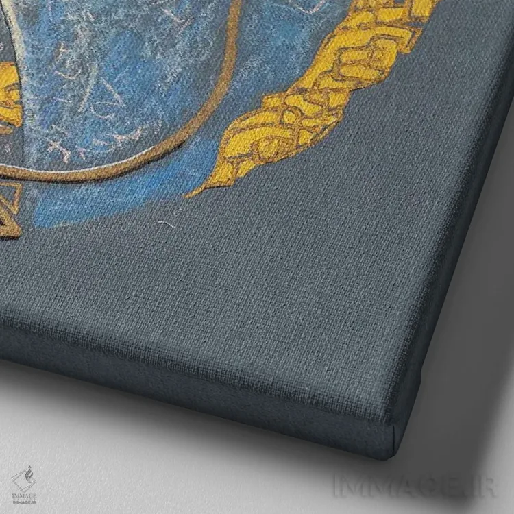 تابلو اسب نر آفتابی اثر فافا کورولوا - نمای نزدیک بافت بوم