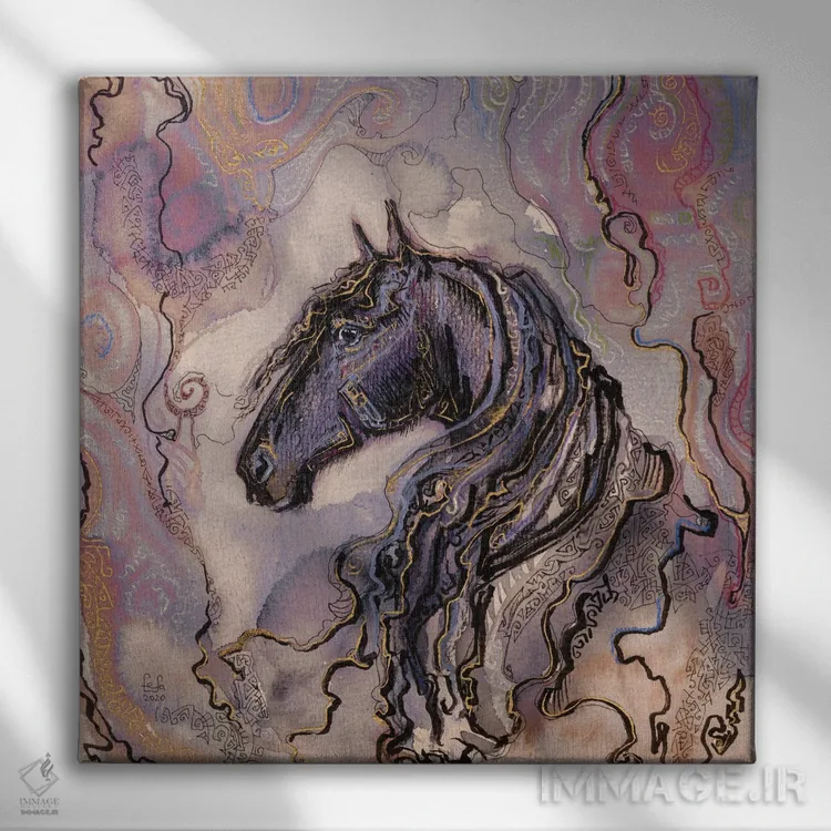 تابلو زیبایی سیاه اثر فافا کورولوا - نمای روبهرو روی دیوار