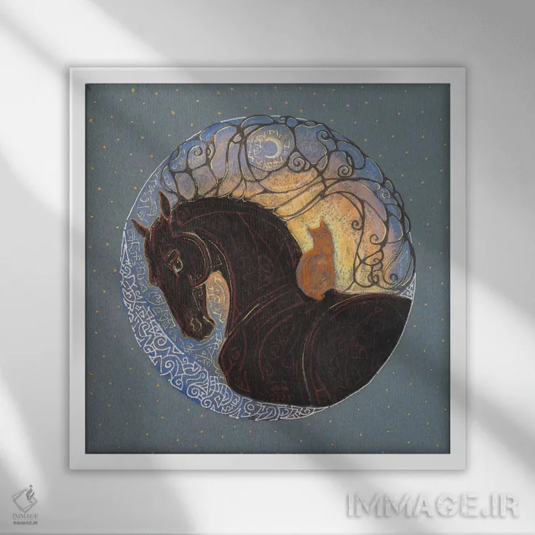 تابلو قدم زدن در شب اثر فافا کورولوا - نمای قابدار سفید