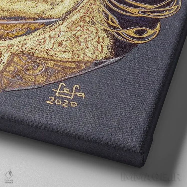 تابلو دای طلایی (ممکن است اسم خاص باشد) اثر فافا کورولوا - نمای نزدیک بافت بوم