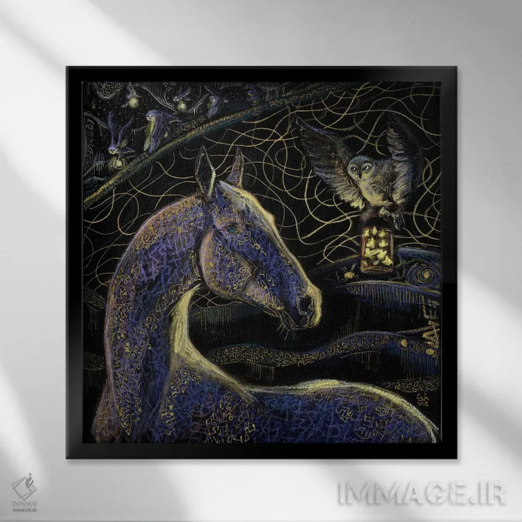 تابلو آوردن نور اثر فافا کورولوا - نمای قابدار مشکی