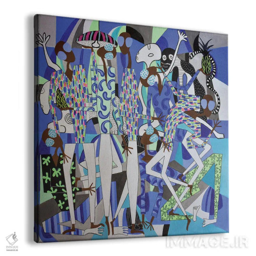 تابلو پیکرههای رقصان انتزاعی ۴ اثر فرانتیشک فلوریان - نمای پرسپکتیو محصول