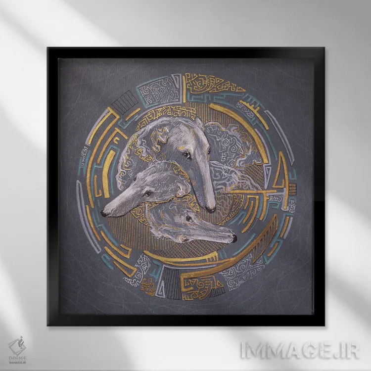 تابلو قطبنما اثر فافا کورولوا - نمای قابدار مشکی