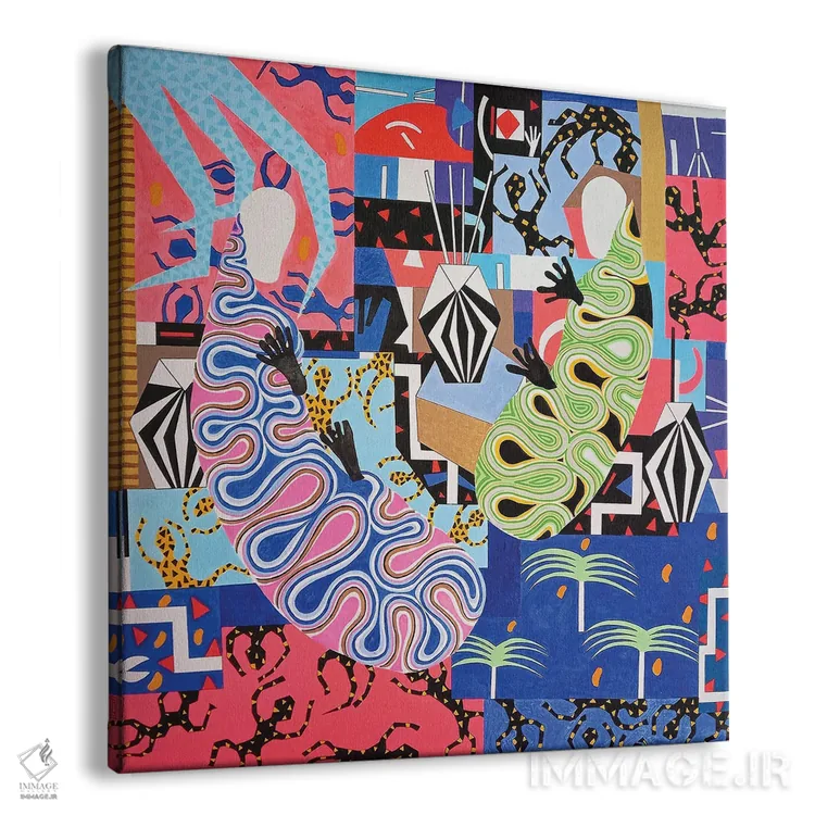 تابلو پیکرههای رقصان انتزاعی ۶ اثر فرانتیشک فلوریان - نمای پرسپکتیو محصول