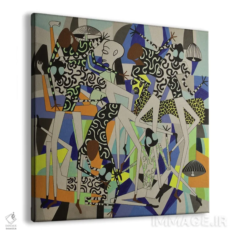 تابلو پیکرههای رقصان شاد ۱۲ اثر فرانتیشک فلوریان - نمای پرسپکتیو محصول