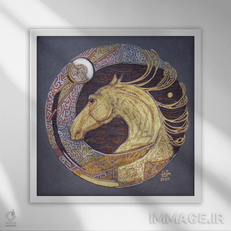 تابلو دای طلایی (ممکن است اسم خاص باشد) اثر فافا کورولوا - نمای قابدار سفید