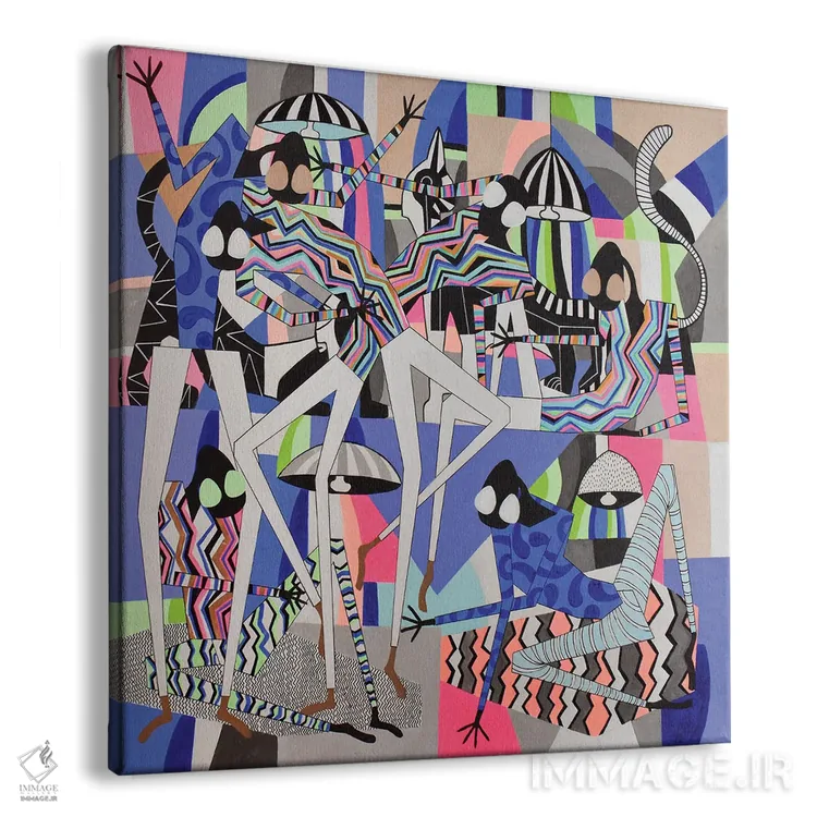 تابلو پیکرههای رقصان شاد ۱۰ اثر فرانتیشک فلوریان - نمای پرسپکتیو محصول