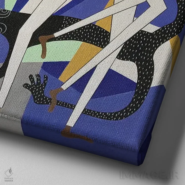 تابلو جشن استوایی با عینک آفتابی ۱ اثر فرانتیشک فلوریان - نمای نزدیک بافت بوم