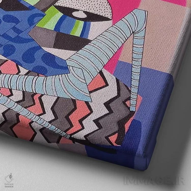 تابلو رقصگاه اجتماعی ۵ اثر فرانتیشک فلوریان - نمای نزدیک بافت بوم