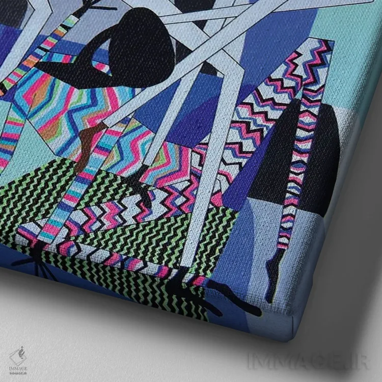 تابلو رقصگاه اجتماعی ۷ اثر فرانتیشک فلوریان - نمای نزدیک بافت بوم