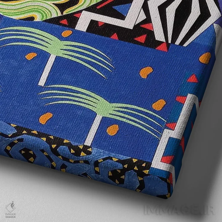 تابلو پیکرههای رقصان انتزاعی ۶ اثر فرانتیشک فلوریان - نمای نزدیک بافت بوم