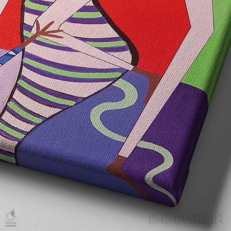 تابلو پیکرههای رقصان انتزاعی ۷ اثر فرانتیشک فلوریان - نمای نزدیک بافت بوم